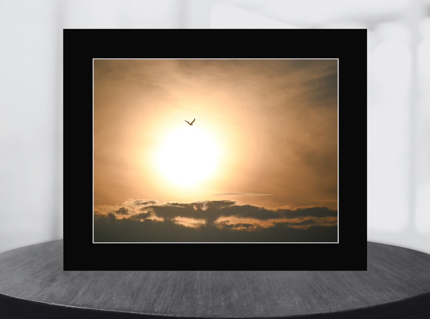 Eagle Flying into the Sunset