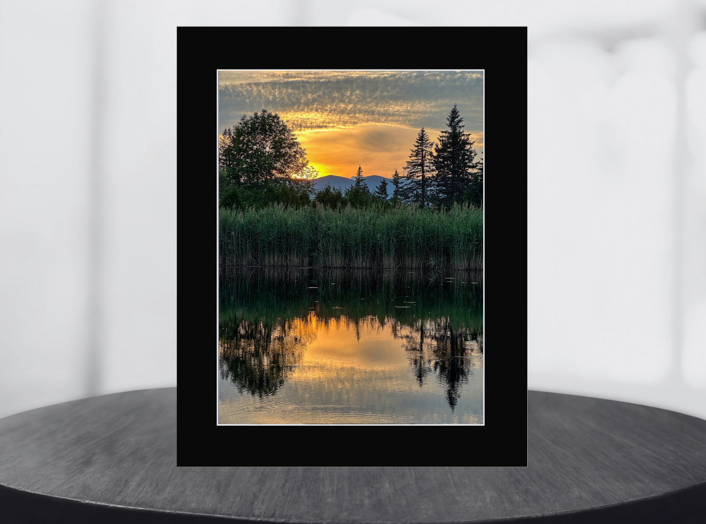 Mountain Sunset Reflection Adirondack Mountains