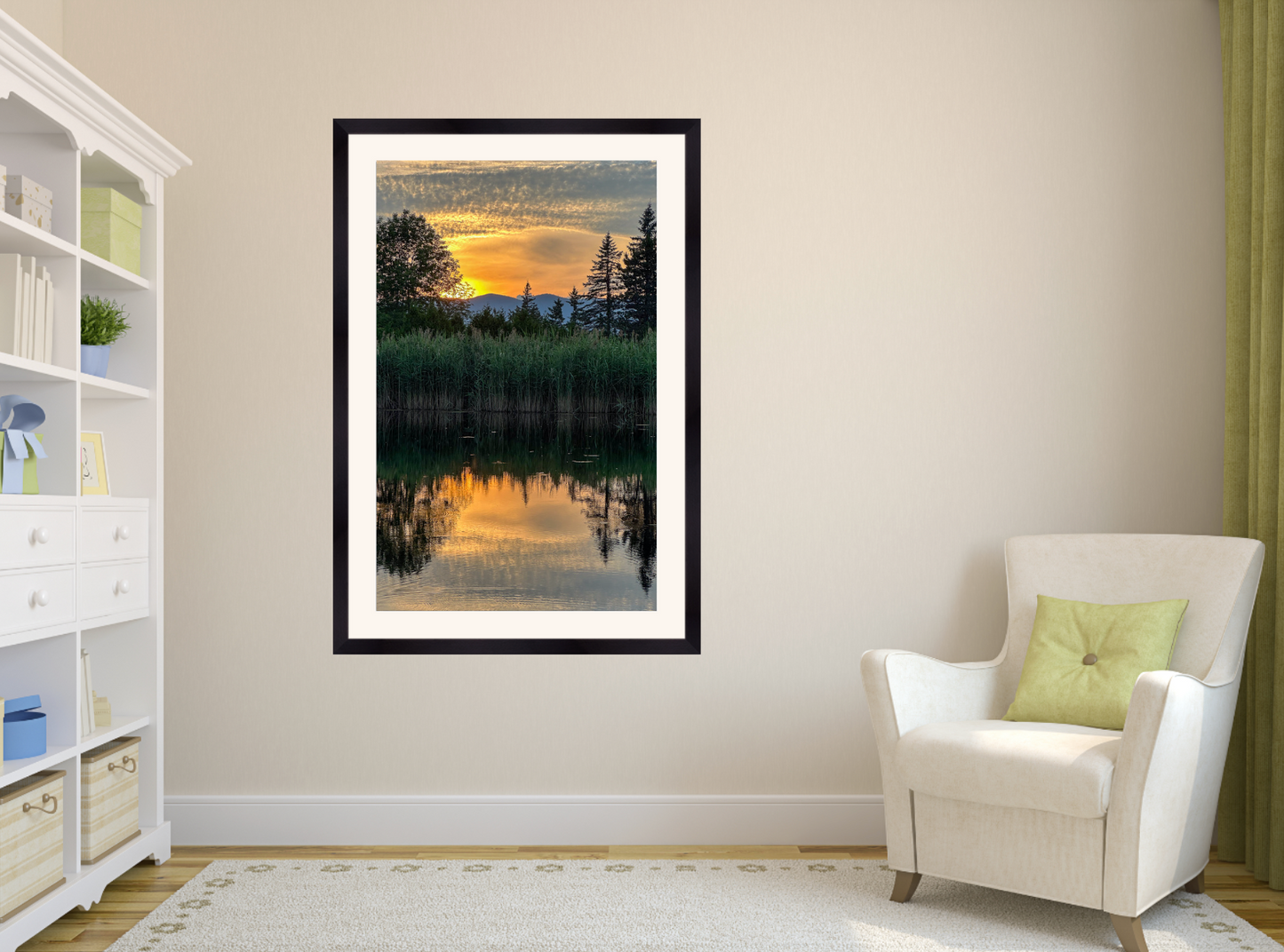 Mountain Sunset Reflection Adirondack Mountains