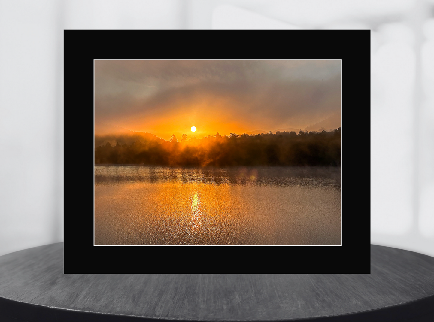 Misty Sunrise Reflections on Mirror Lake, Lake Placid NY