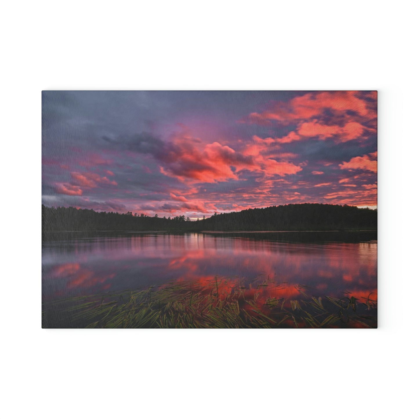 Glass Cutting Board - Reflections of Summer, Colby Lake