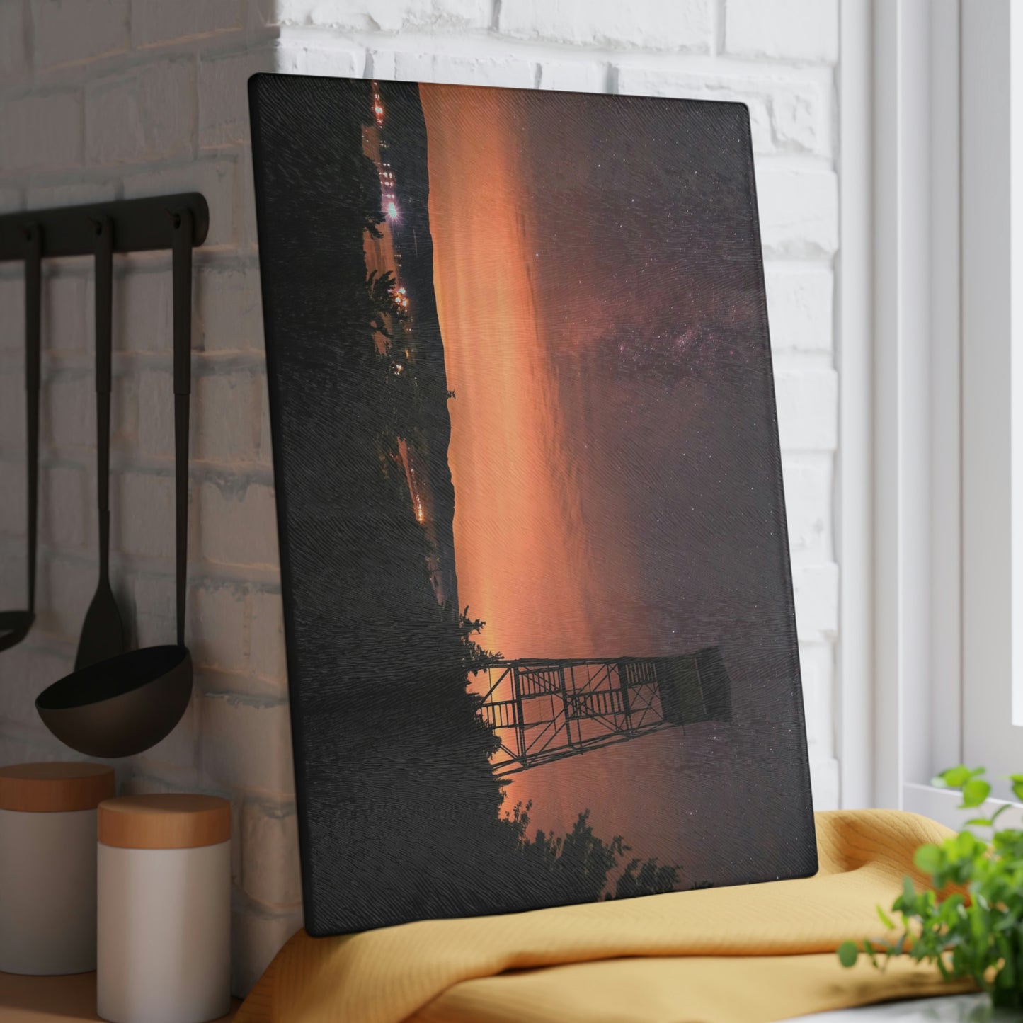 Glass Cutting Board - Starry Night, Bald Mt.