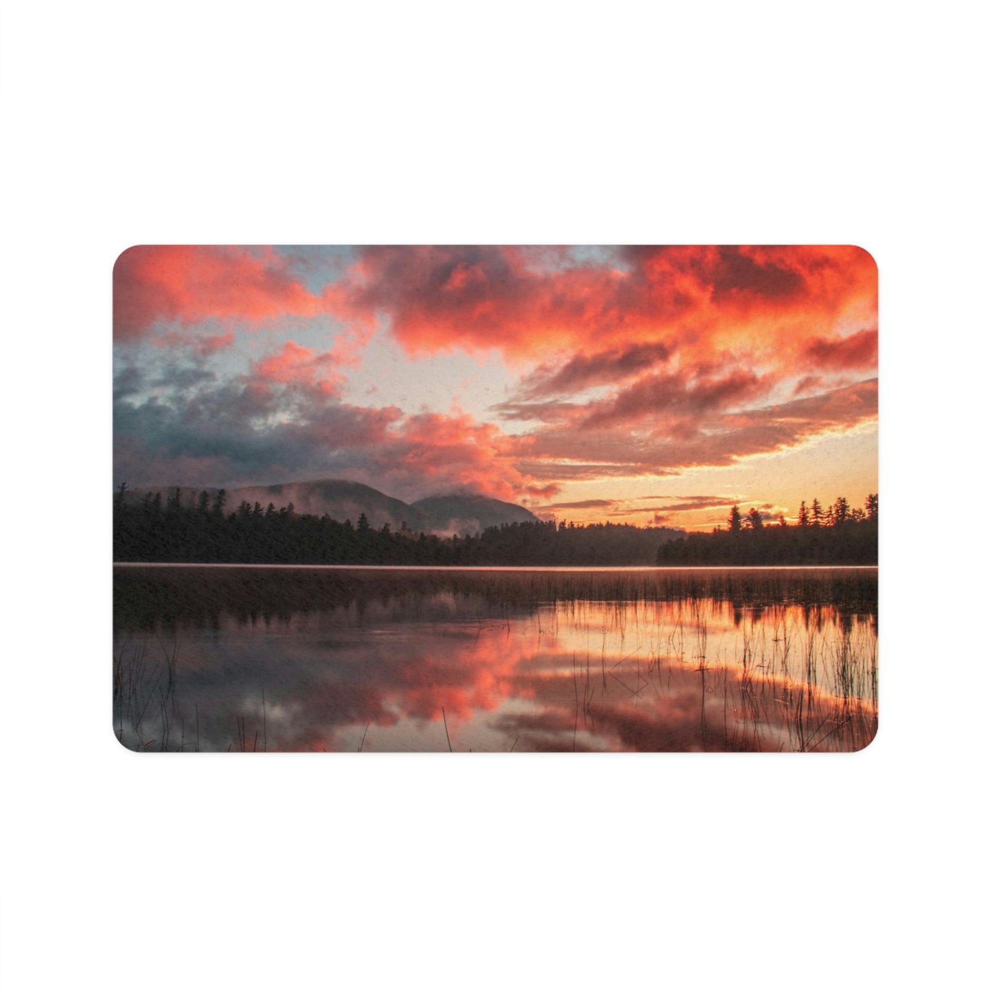 Pet Food Mat - Connery Pond Sunrise