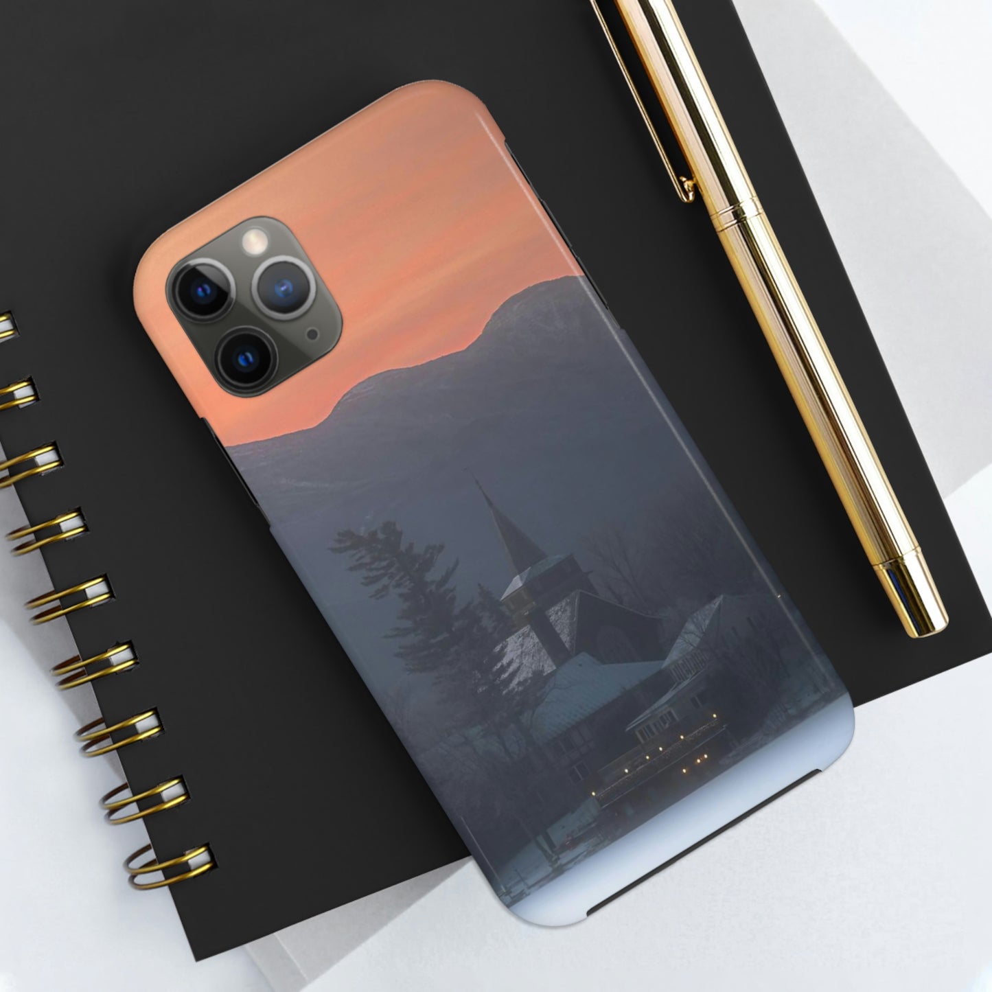 Impact Resistant Phone Case - Mirror Lake Winter Sunrise