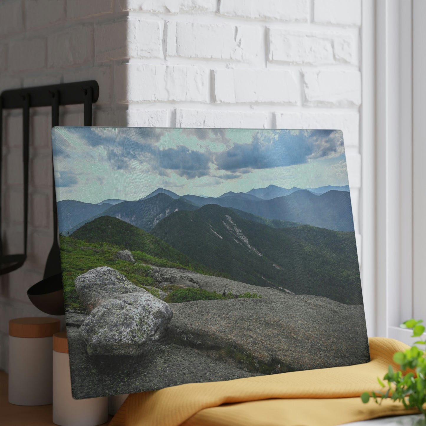 Glass Cutting Board - Heart Shaped Rock on Gothics Mountain