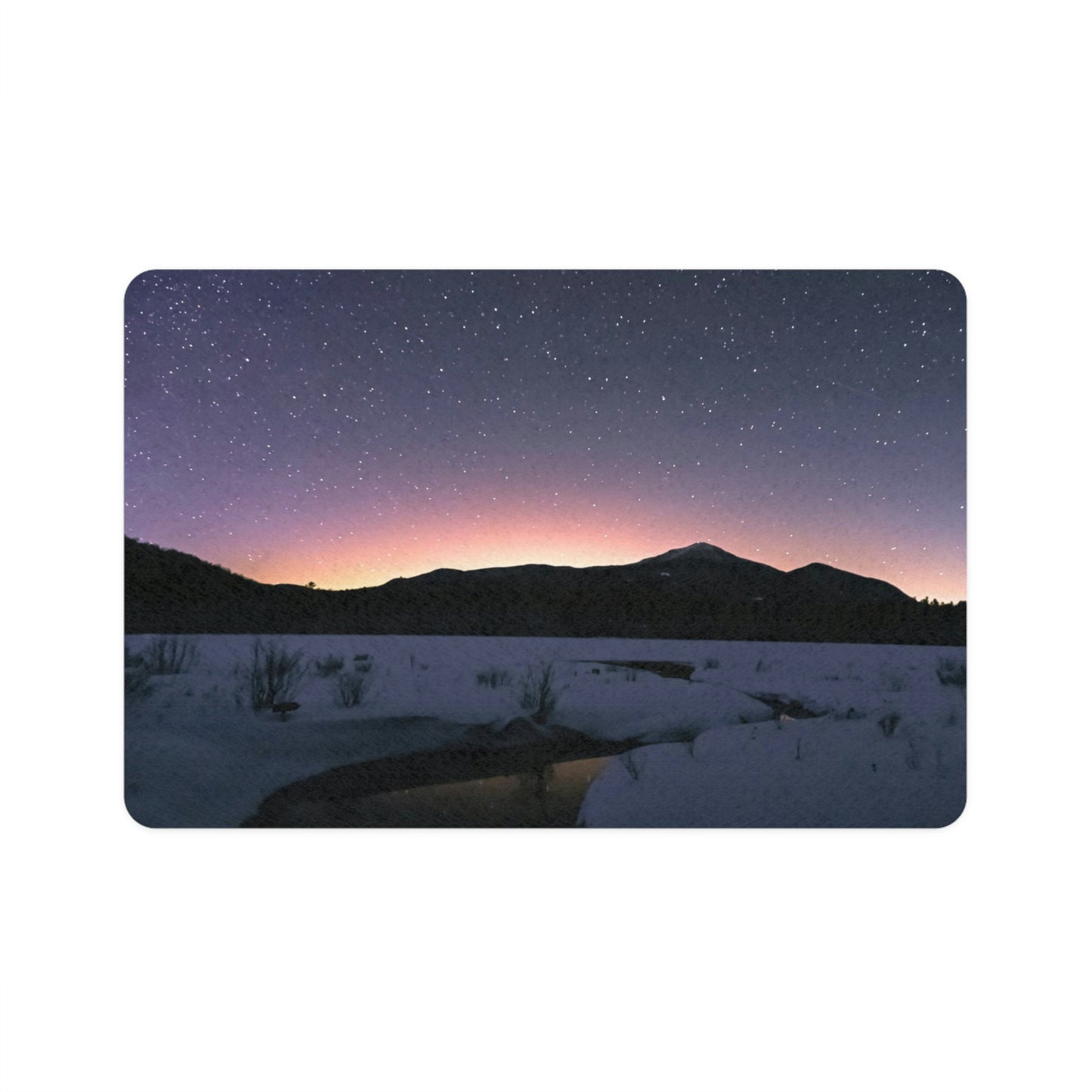 Pet Food Mat - Starlit Aurora over Whiteface Mt.