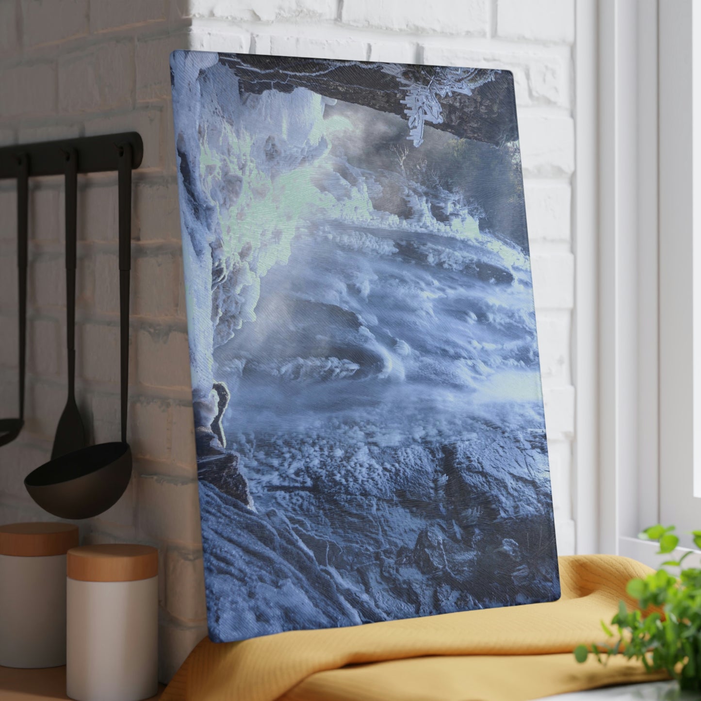 Glass Cutting Board - Frozen Rainbow Falls
