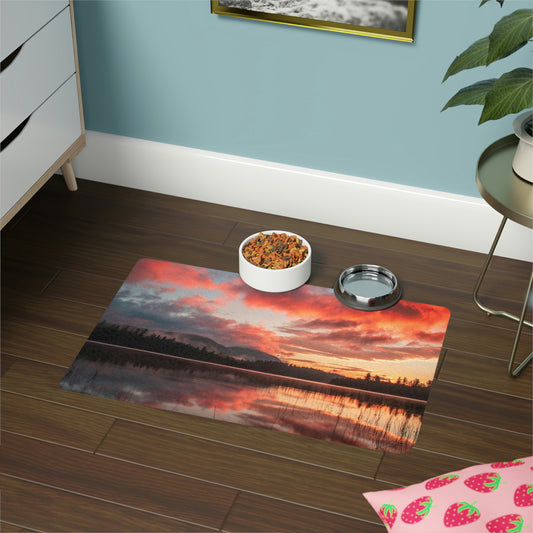 Pet Food Mat - Connery Pond Sunrise
