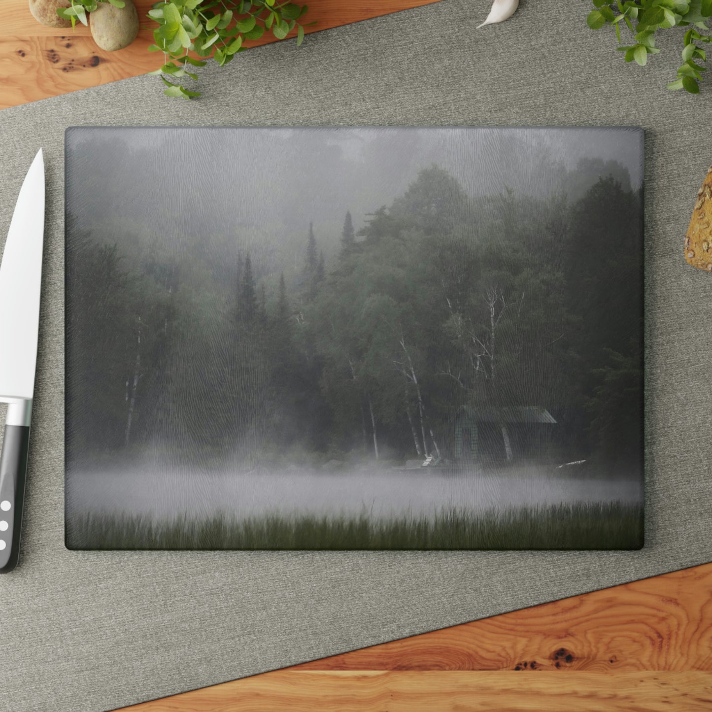 Glass Cutting Board - Adirondack Morning