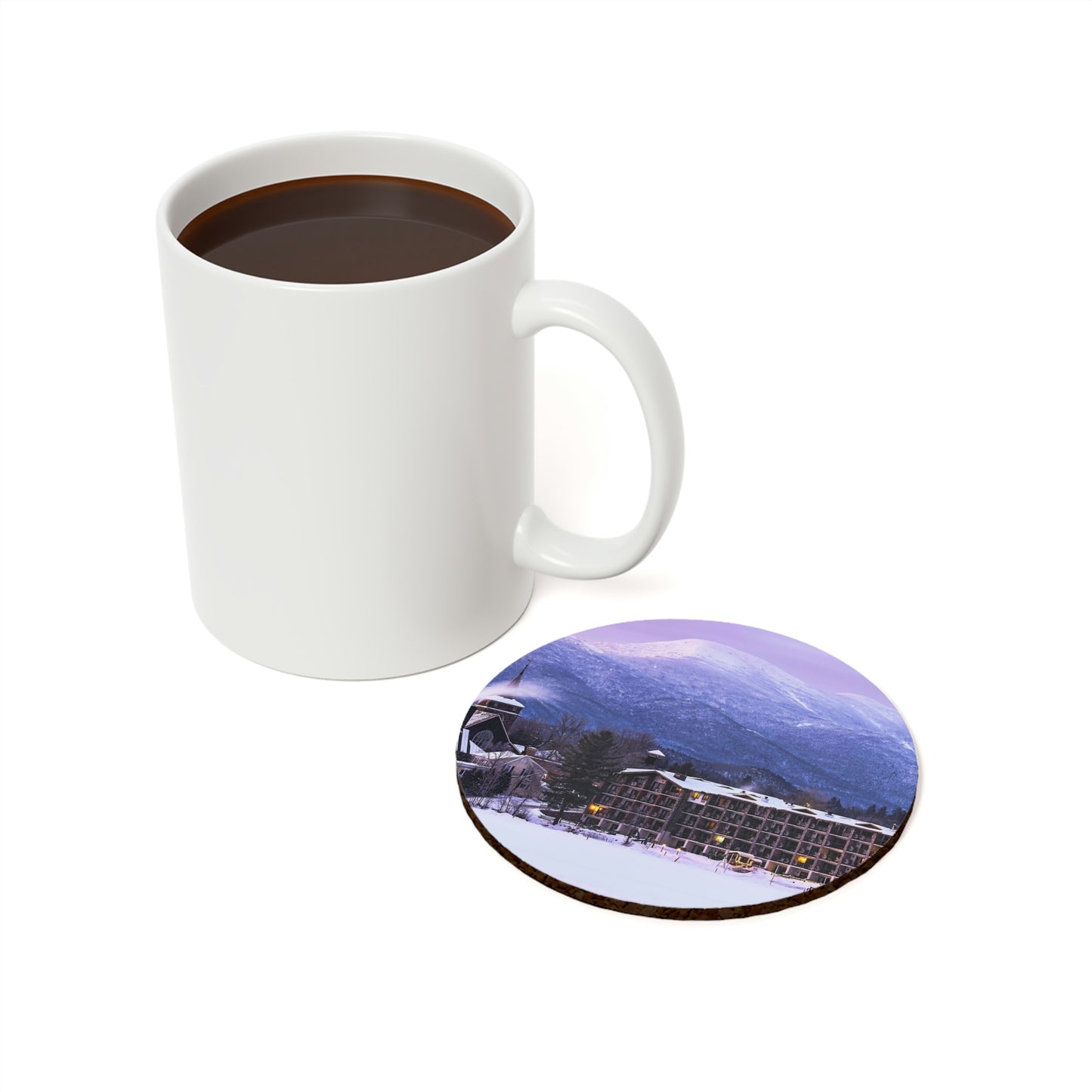 Cork Back Coaster - Frozen in Time, Mirror Lake