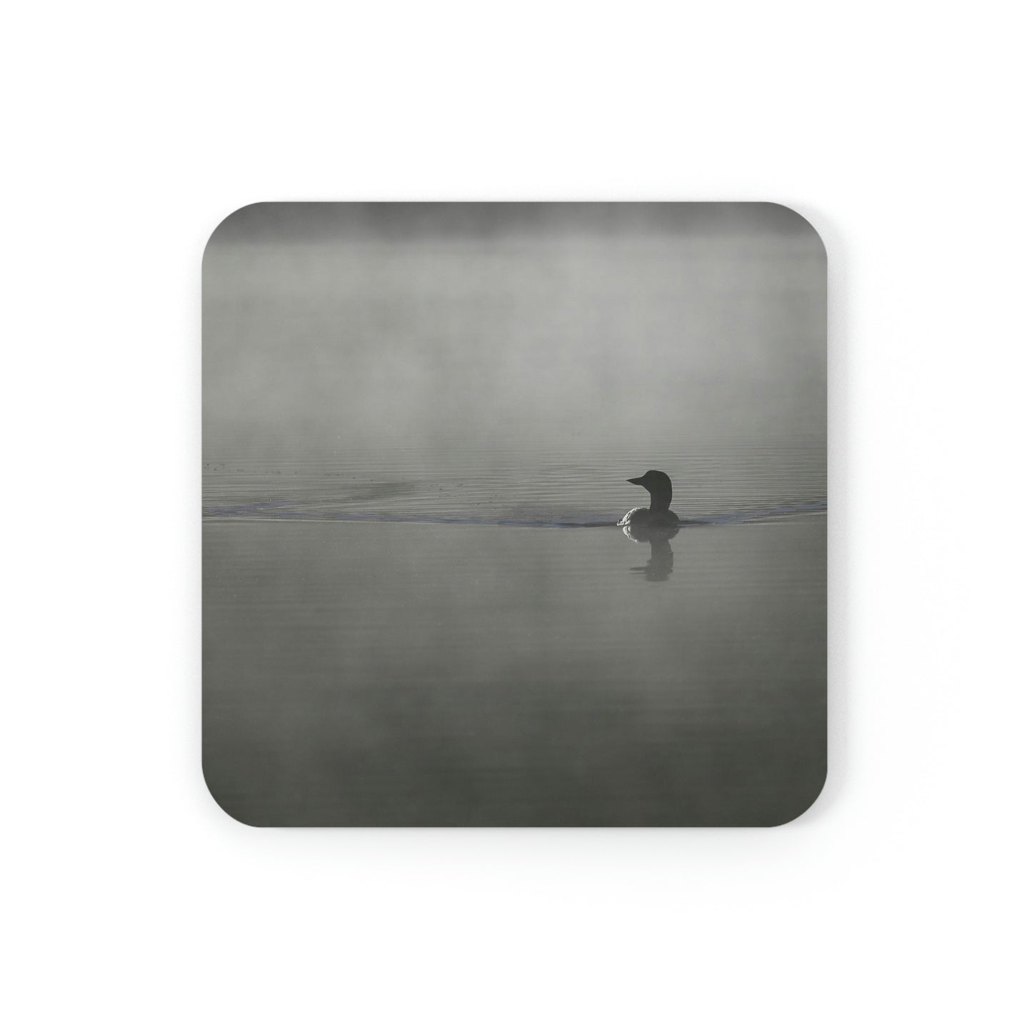 Cork Back Coaster - Loon in the Mist