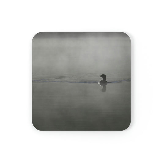 Cork Back Coaster - Loon in the Mist