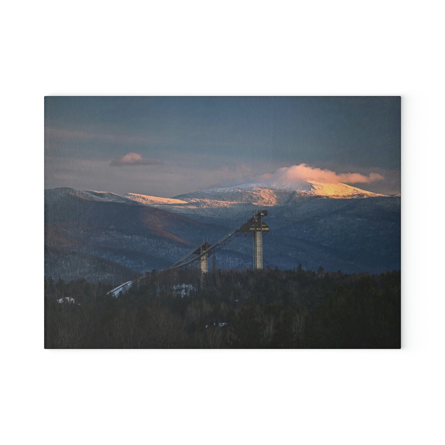 Glass Cutting Board - Olympic Ski Jumps, Lake Placid