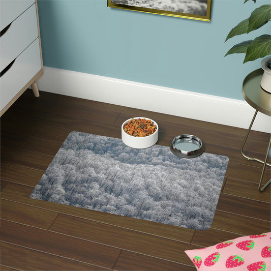 Pet Food Mat - Frozen Trees