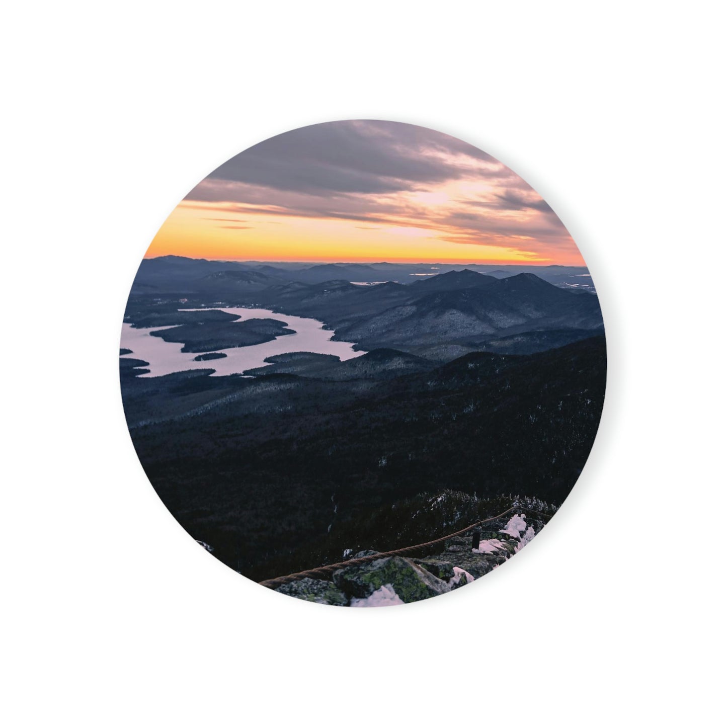 Cork Back Coaster - Lake Placid View, Whiteface Mt.