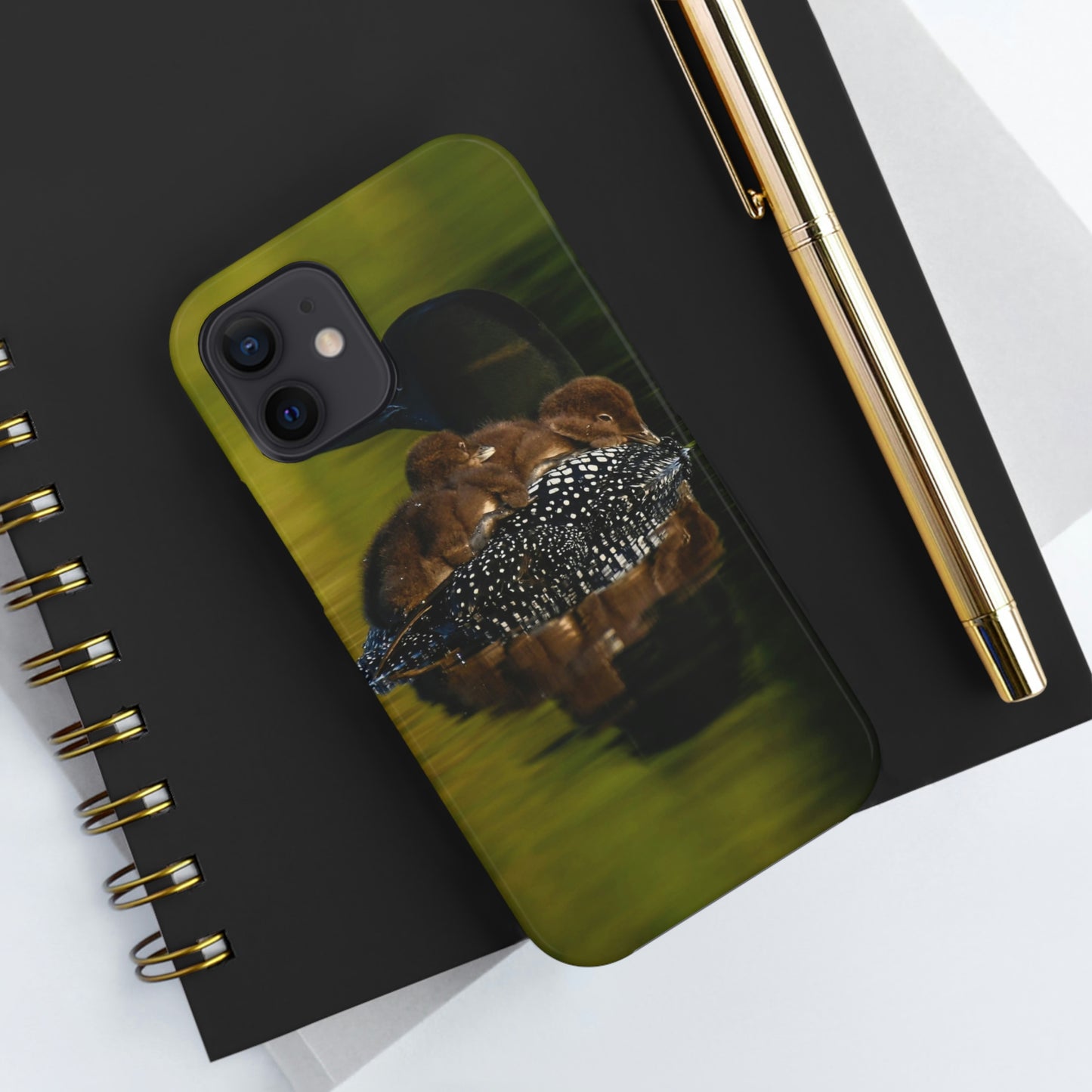 Impact Resistant Phone Case - Mother Loon & Babies