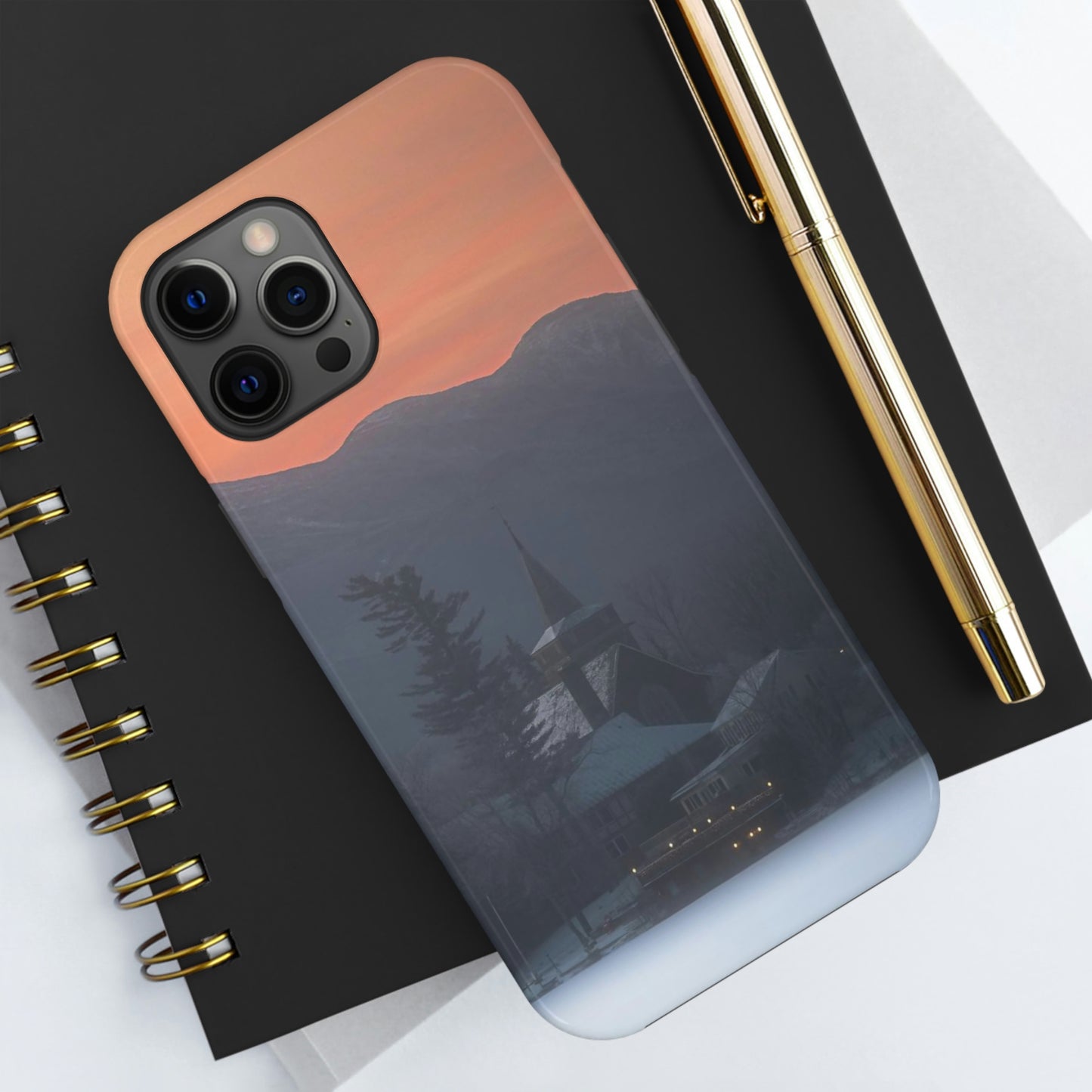 Impact Resistant Phone Case - Mirror Lake Winter Sunrise