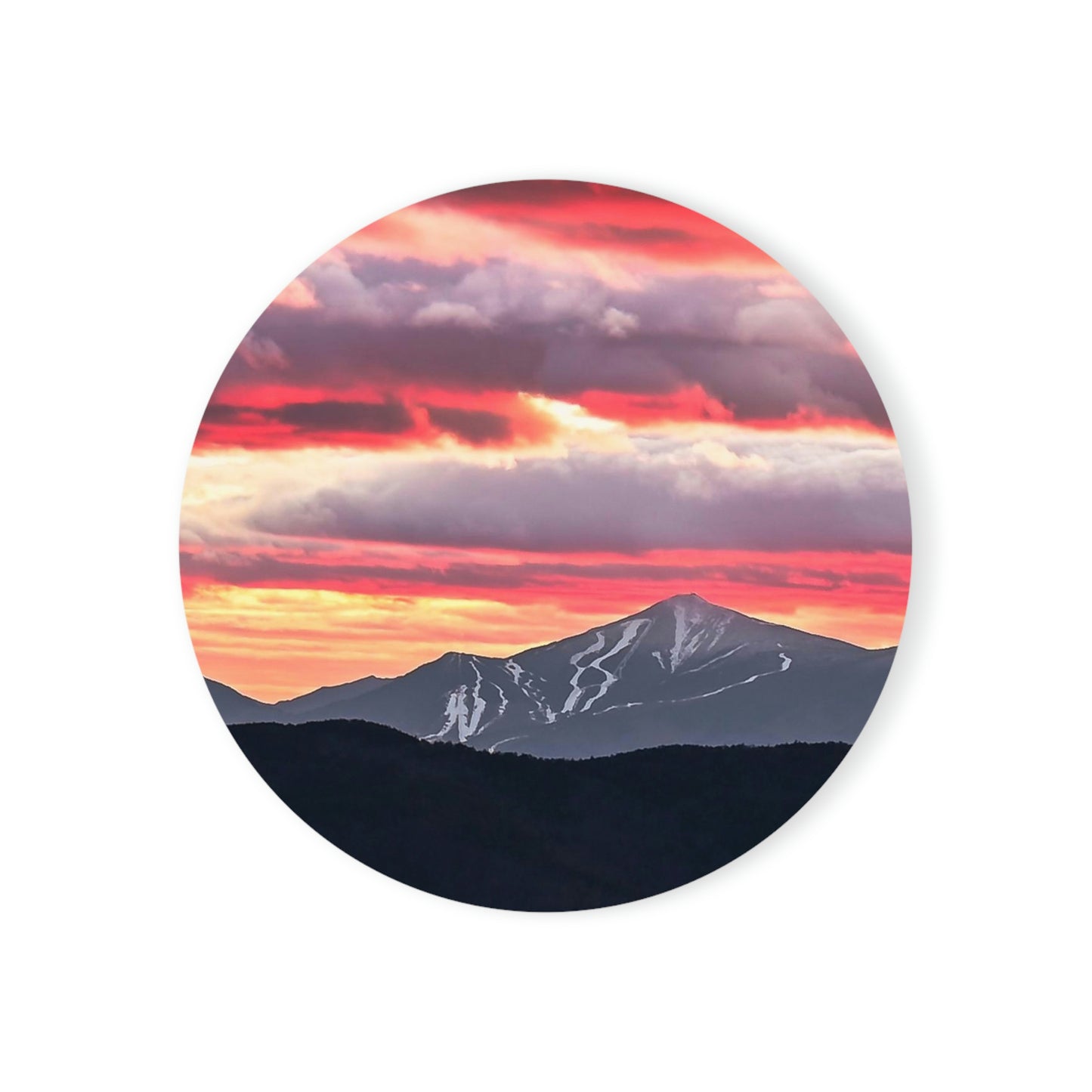 Cork Back Coaster - Whiteface Mt. Sunset
