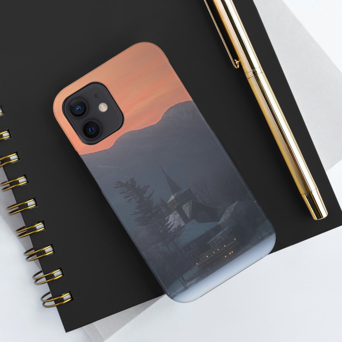 Impact Resistant Phone Case - Mirror Lake Winter Sunrise