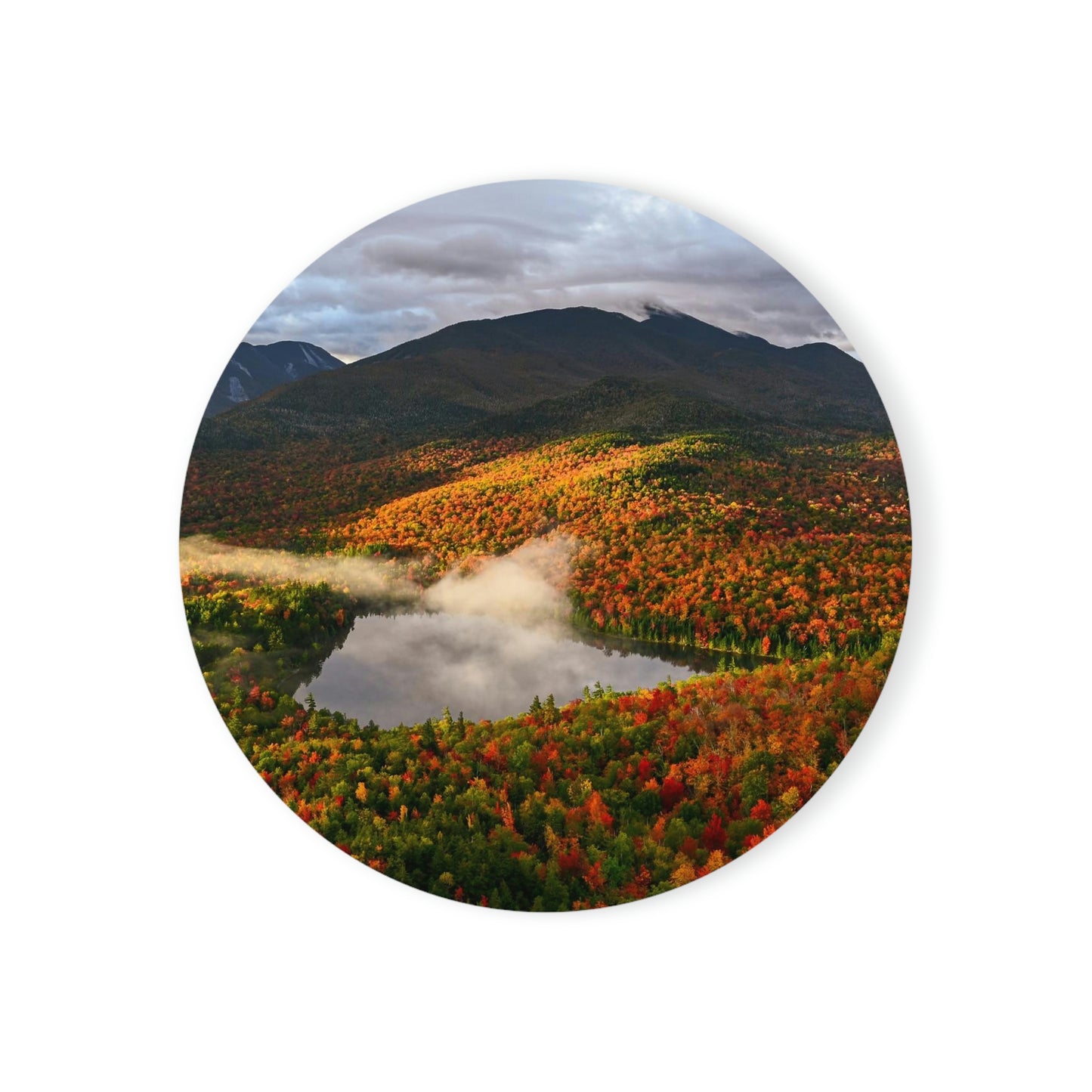 Cork Back Coaster - Heart Lake Autumn