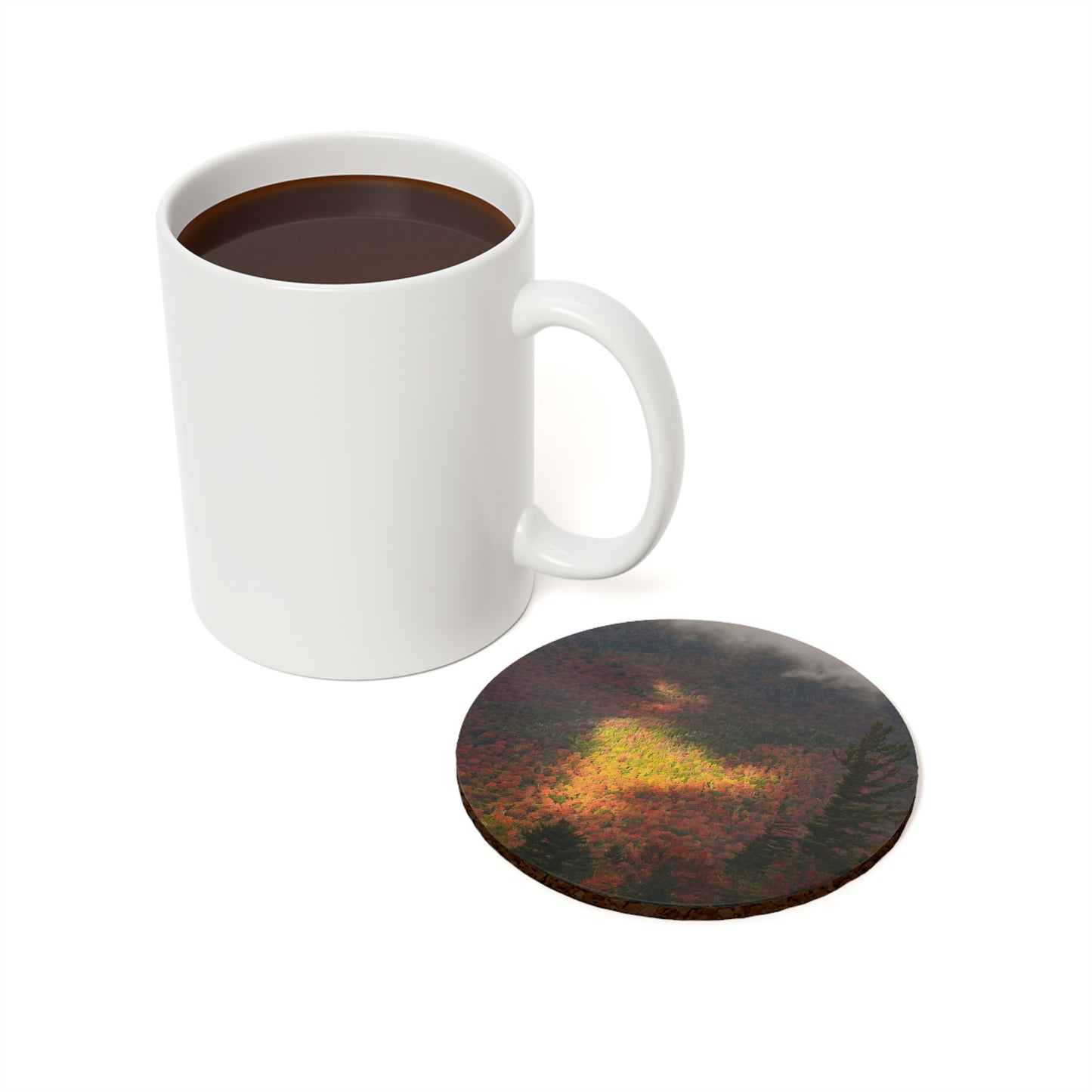 Cork Back Coaster - Adirondack Fall Fog & Foliage