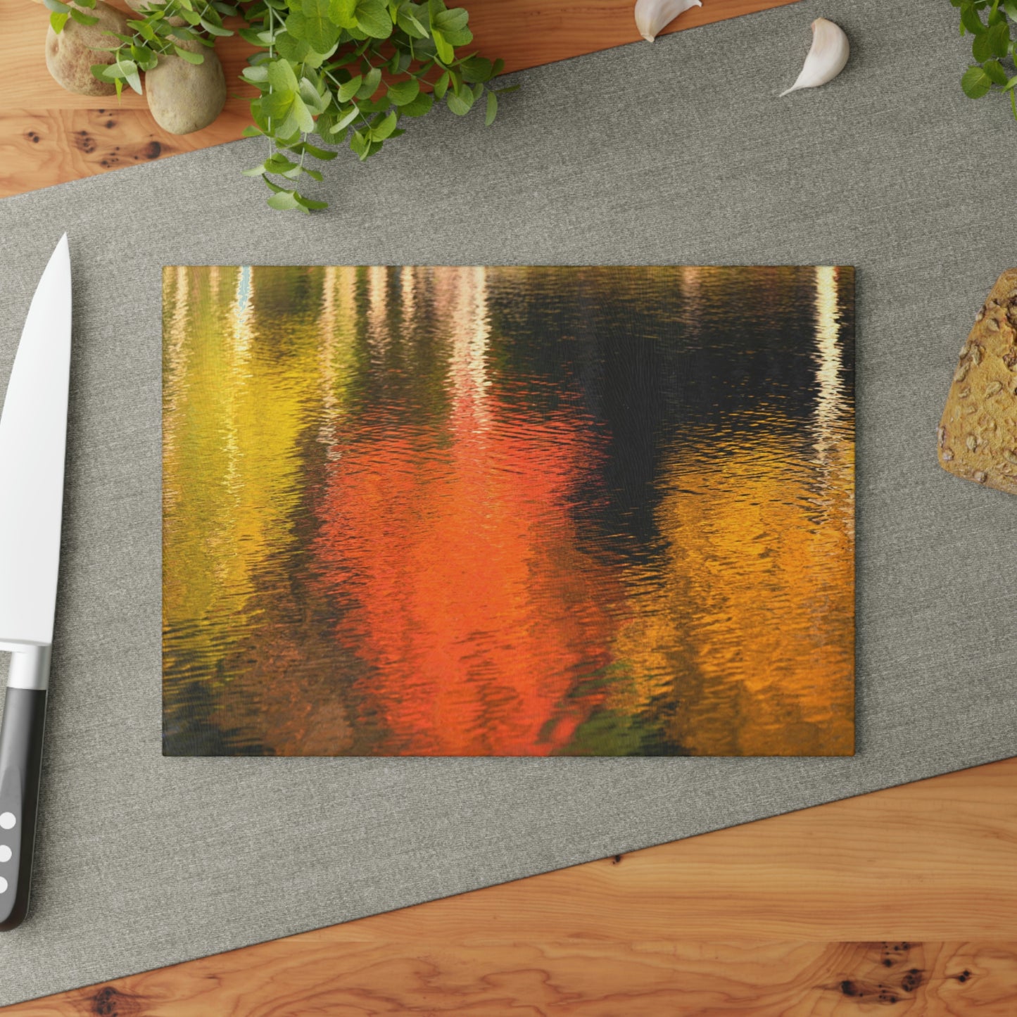 Glass Cutting Board - Reflections of Autumn