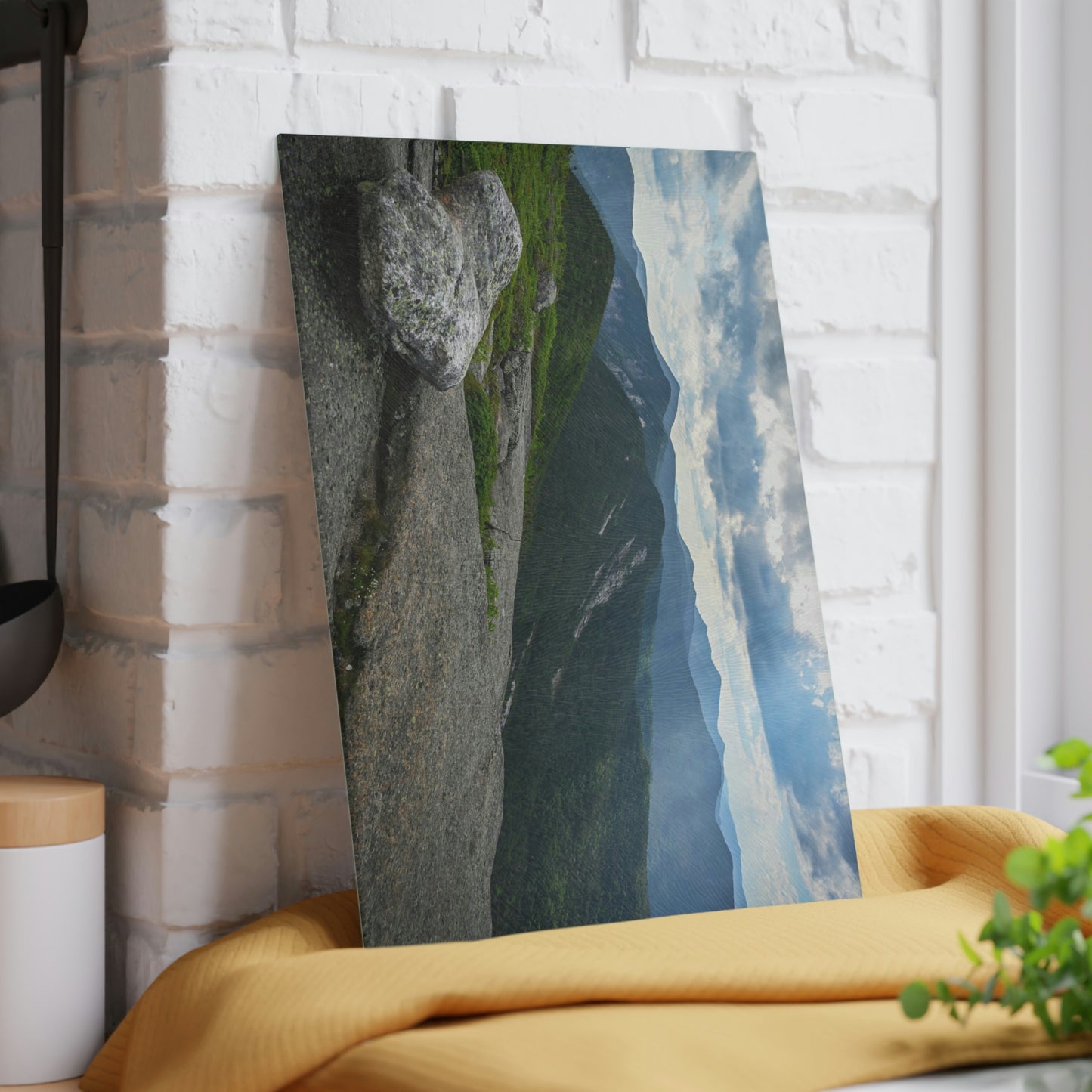 Glass Cutting Board - Heart Shaped Rock on Gothics Mountain