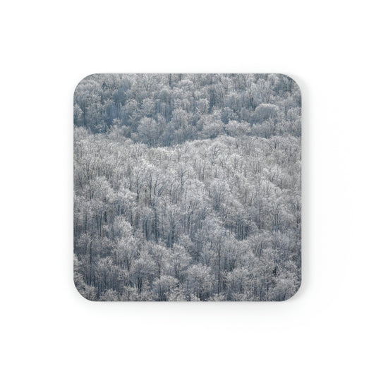 Cork Back Coaster - Frozen Trees