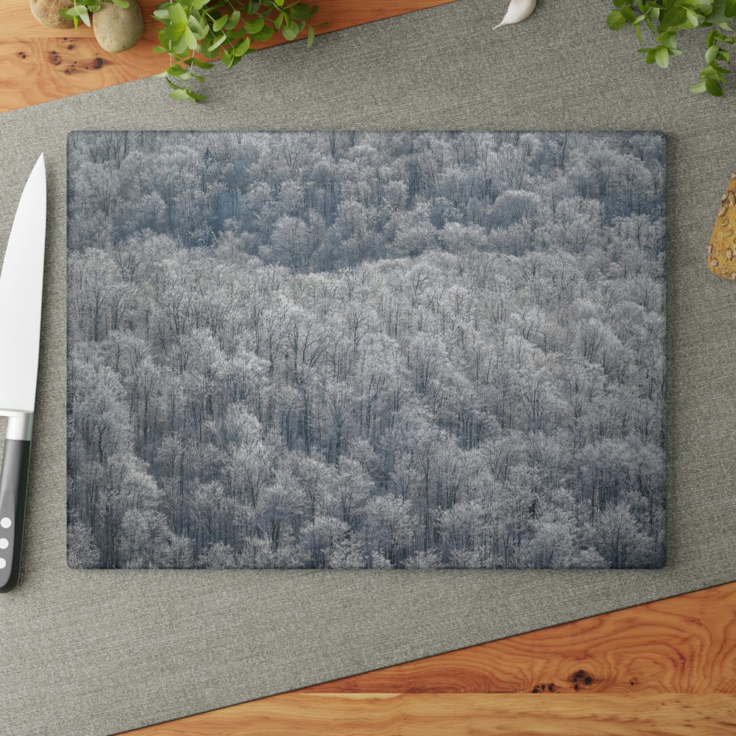 Glass Cutting Board - Frozen Trees