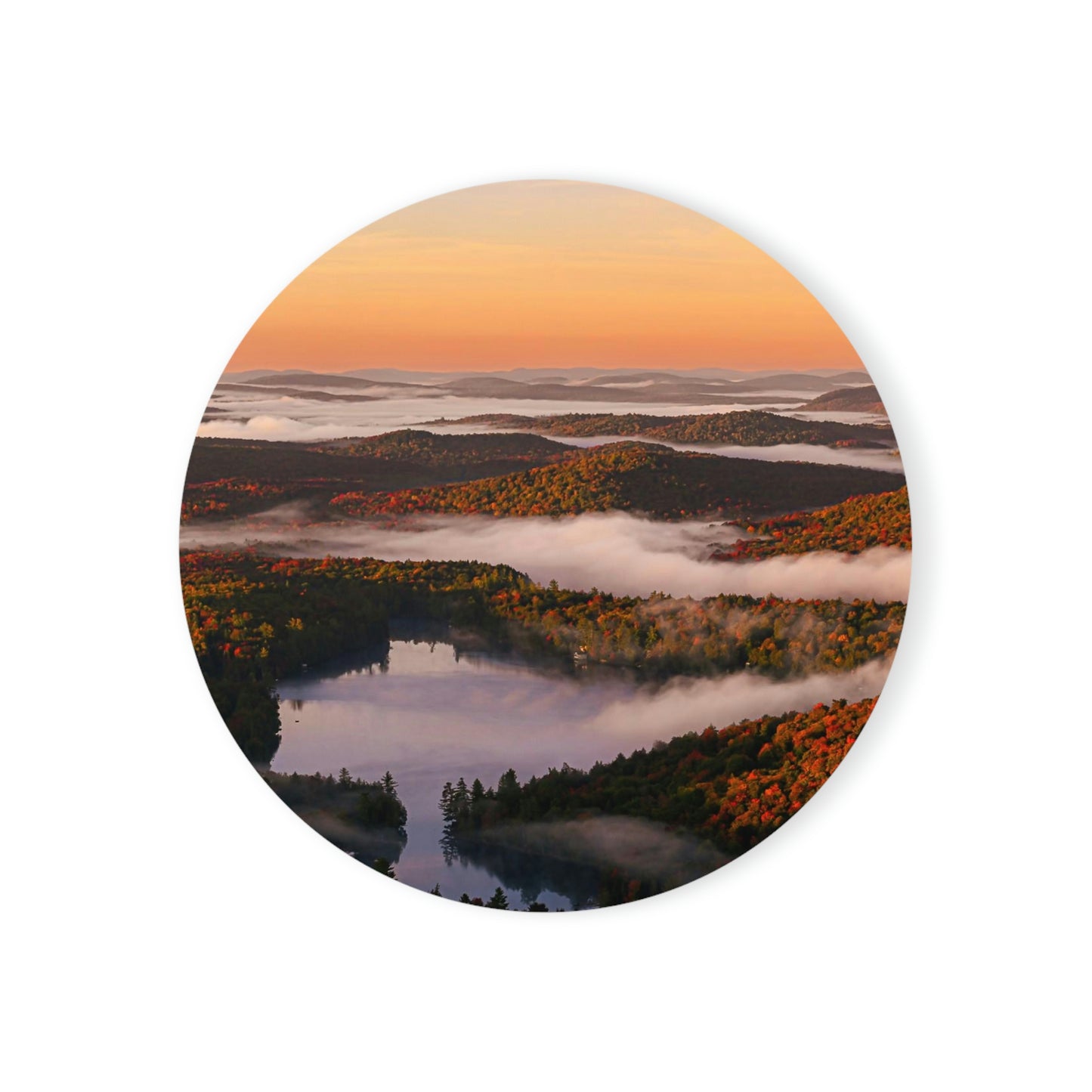 Cork Back Coaster - Autumn Fog & Foliage