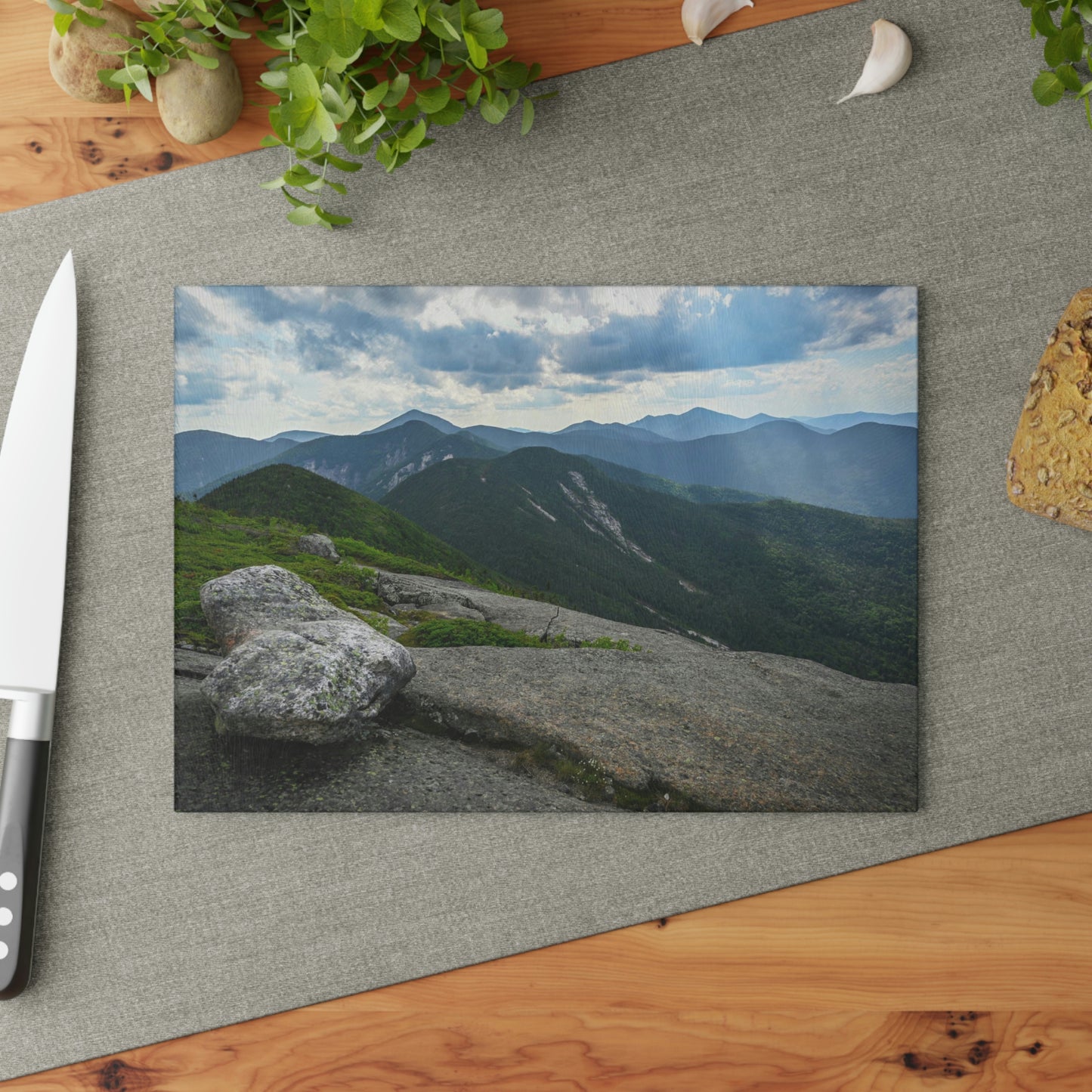 Glass Cutting Board - Heart Shaped Rock on Gothics Mountain