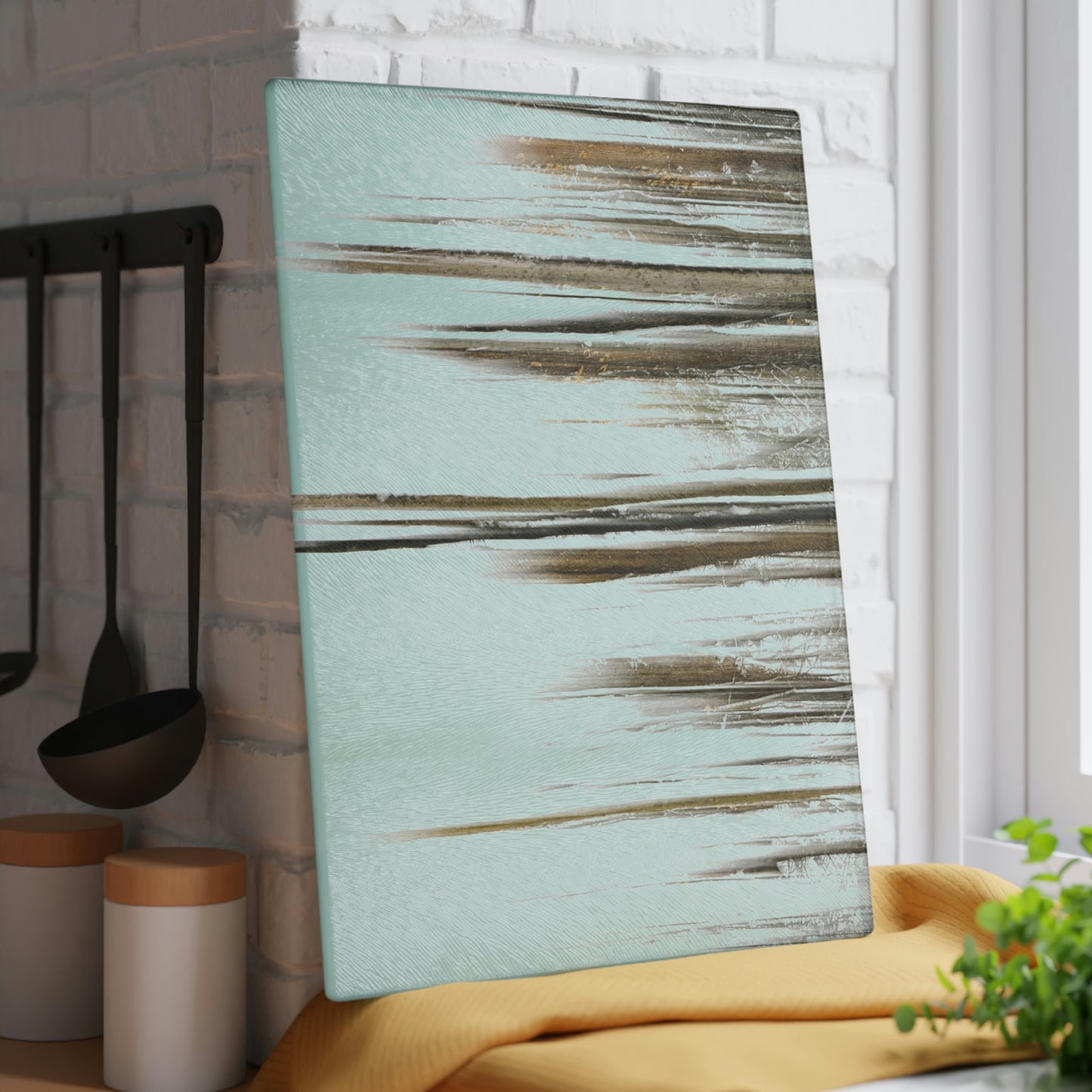 Glass Cutting Board - Abstract Winter Woods