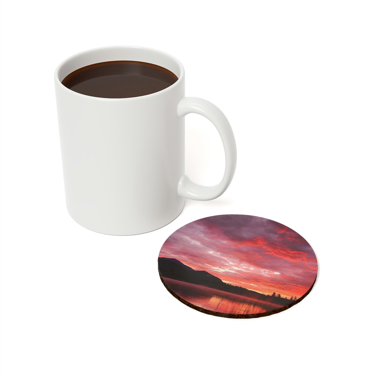Cork Back Coaster - Fire in the Sky