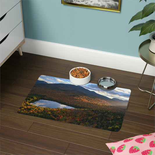 Pet Food Mat - Heart Lake Sun Rays