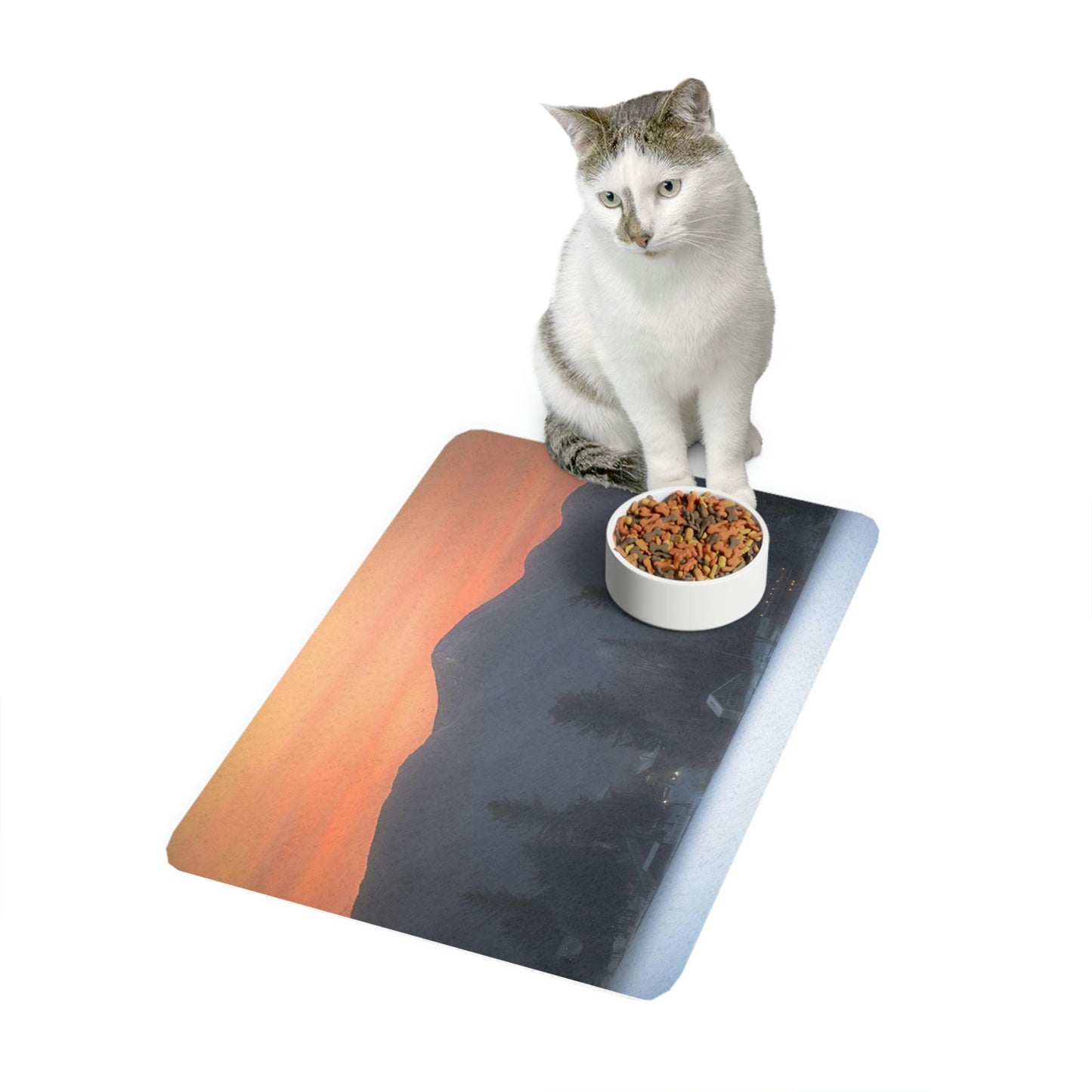 Pet Food Mat - Mirror Lake Winter Sunrise