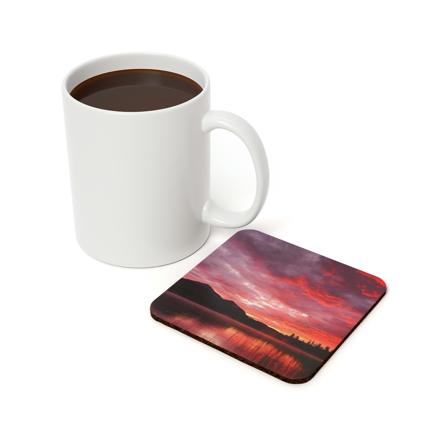 Cork Back Coaster - Fire in the Sky