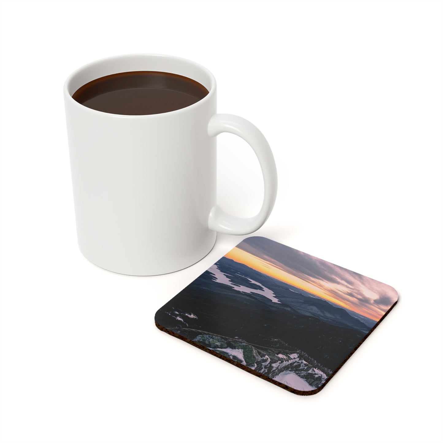 Cork Back Coaster - Lake Placid View, Whiteface Mt.