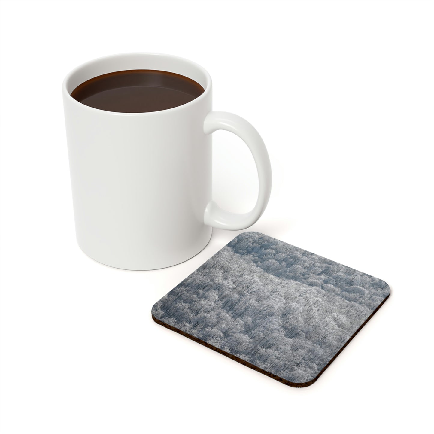Cork Back Coaster - Frozen Trees