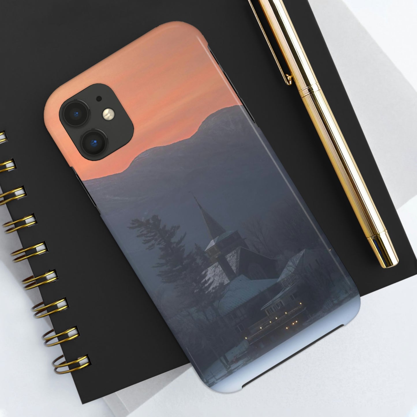 Impact Resistant Phone Case - Mirror Lake Winter Sunrise