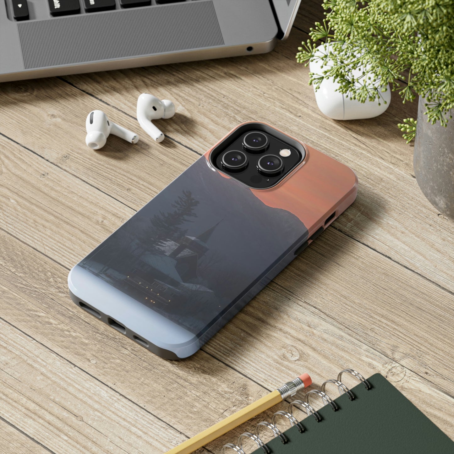 Impact Resistant Phone Case - Mirror Lake Winter Sunrise
