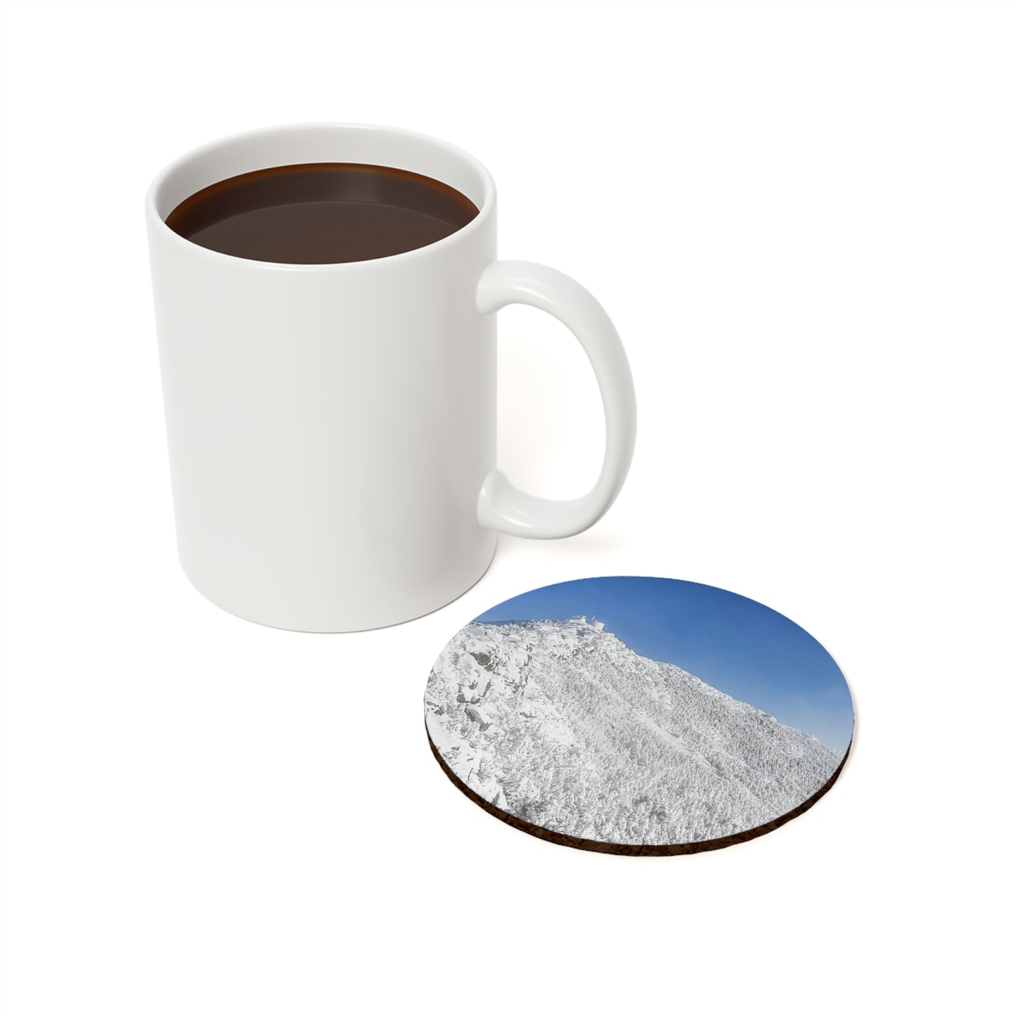 Cork Back Coaster - Whiteface Winter