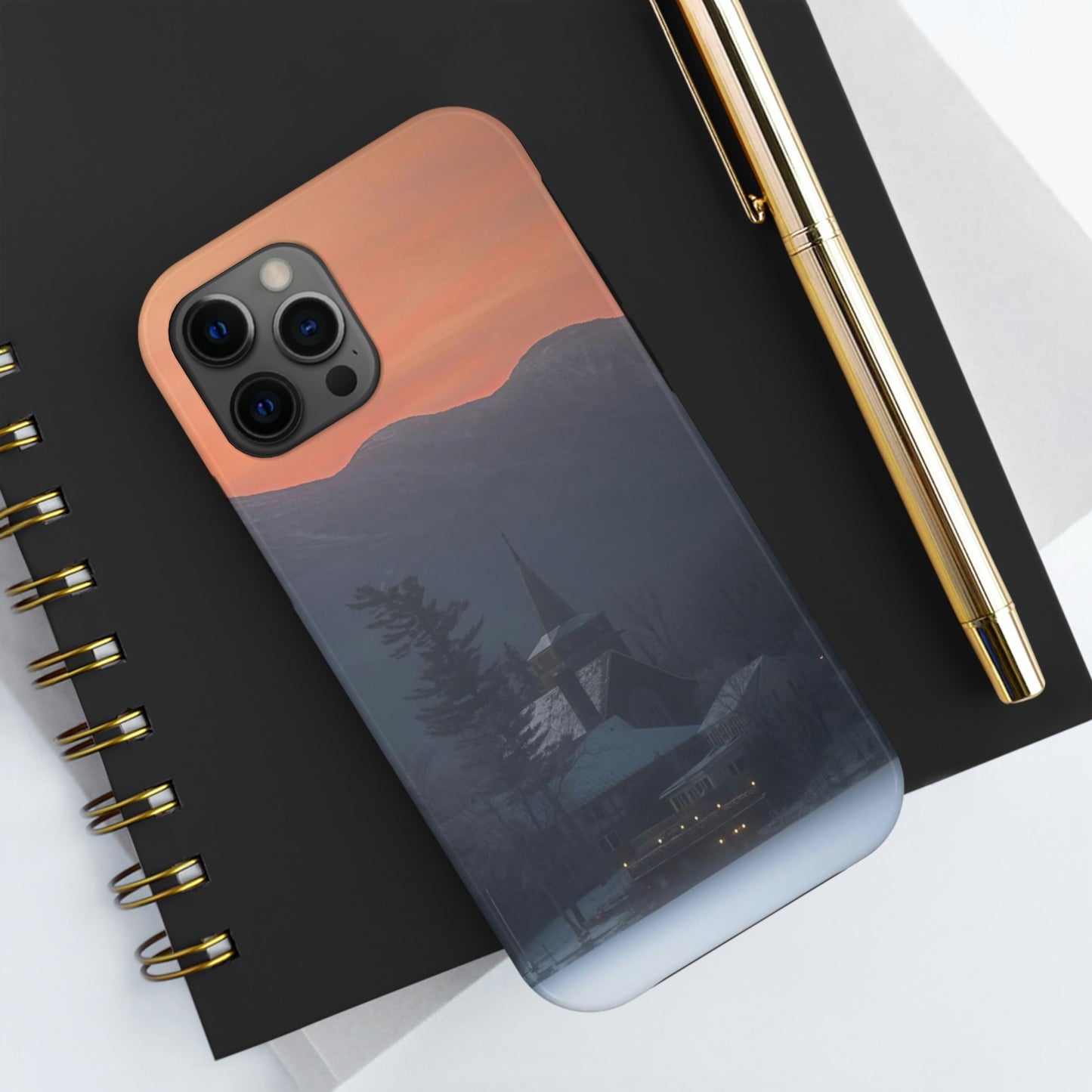 Impact Resistant Phone Case - Mirror Lake Winter Sunrise
