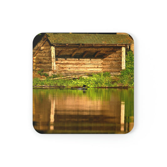 Cork Back Coaster - Lean-to & Loon