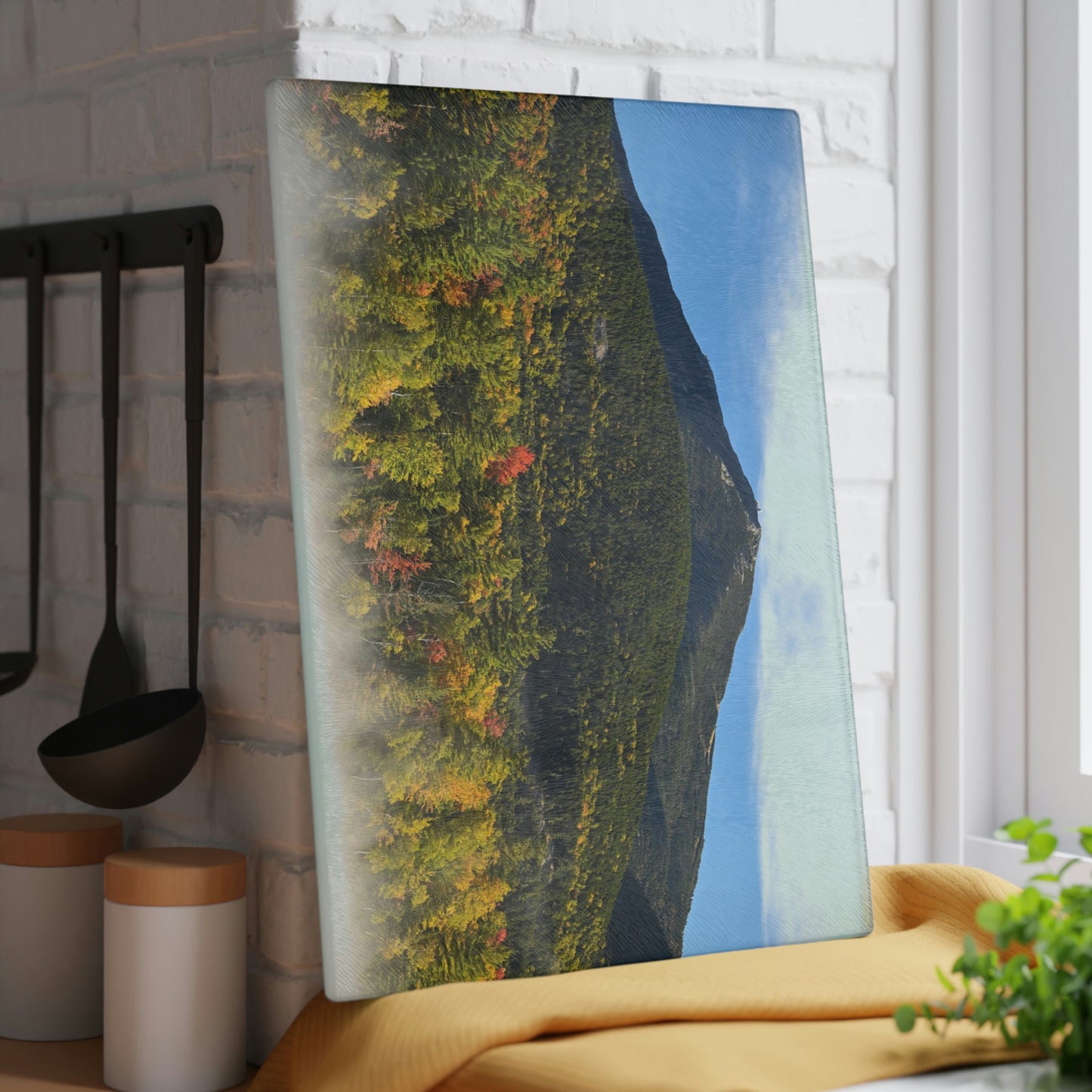 Glass Cutting Board - Whiteface Autumn