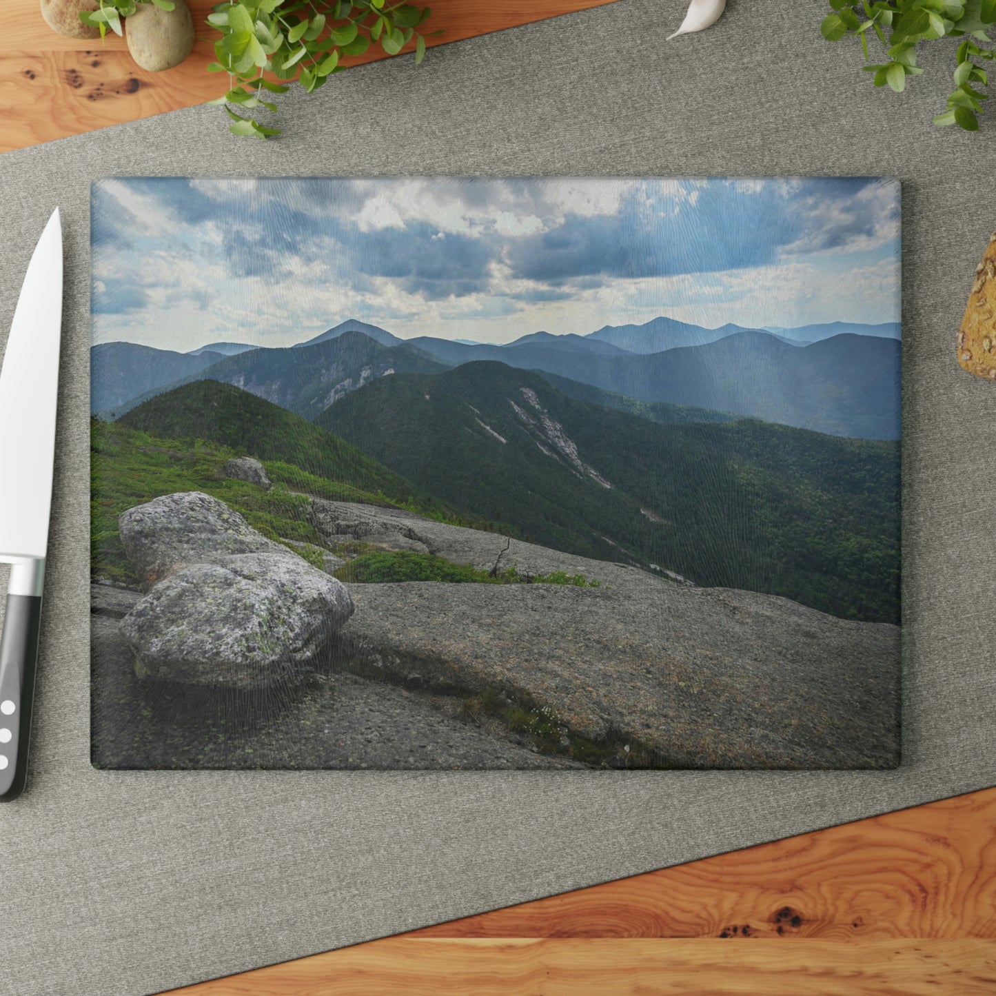 Glass Cutting Board - Heart Shaped Rock on Gothics Mountain