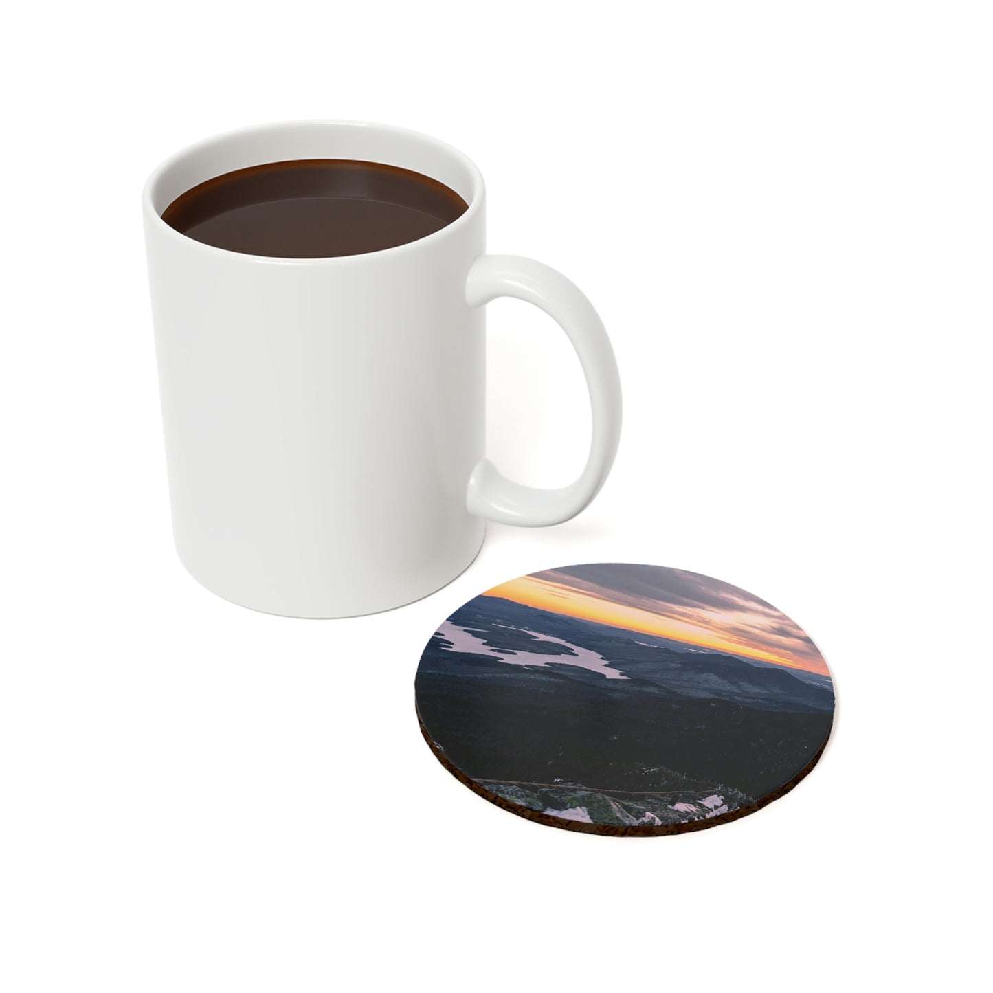 Cork Back Coaster - Lake Placid View, Whiteface Mt.