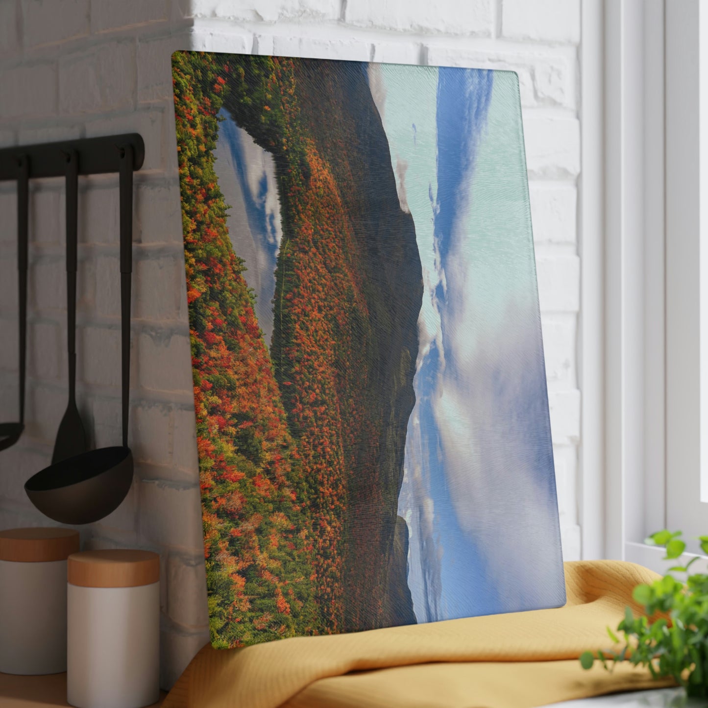 Glass Cutting Board - Heart Lake, Autumn