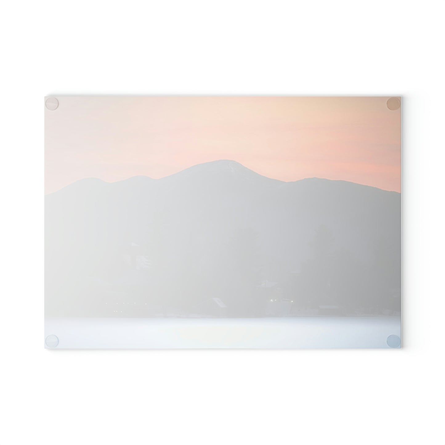 Glass Cutting Board - Mirror Lake Winter Sunrise