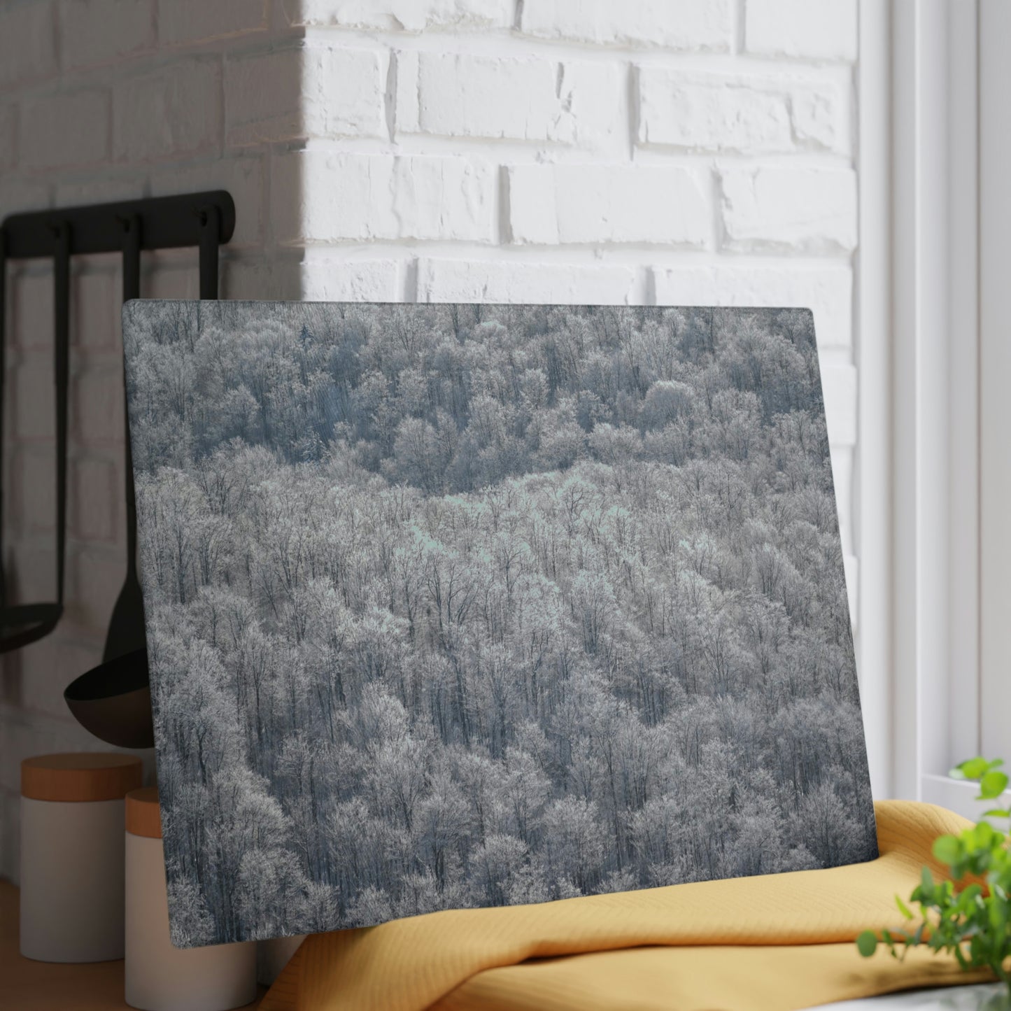 Glass Cutting Board - Frozen Trees