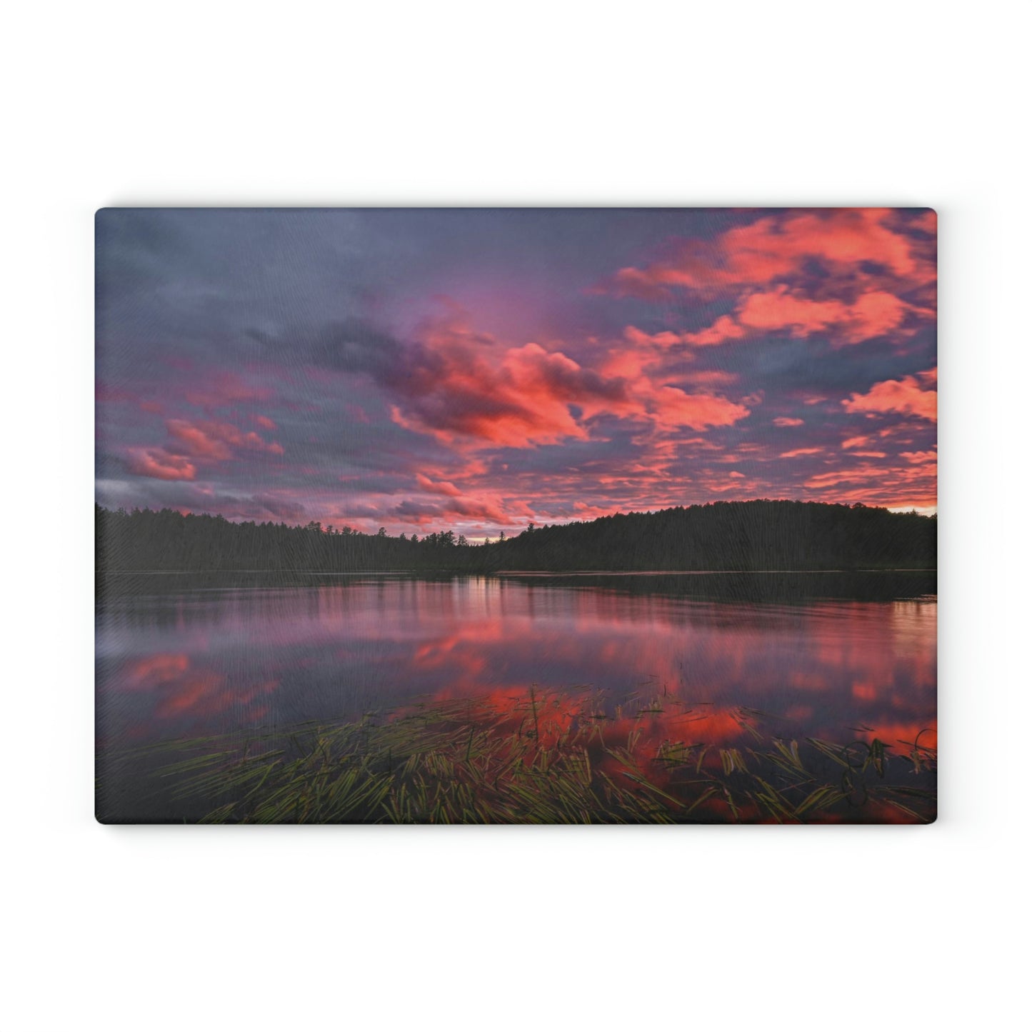 Glass Cutting Board - Reflections of Summer, Colby Lake